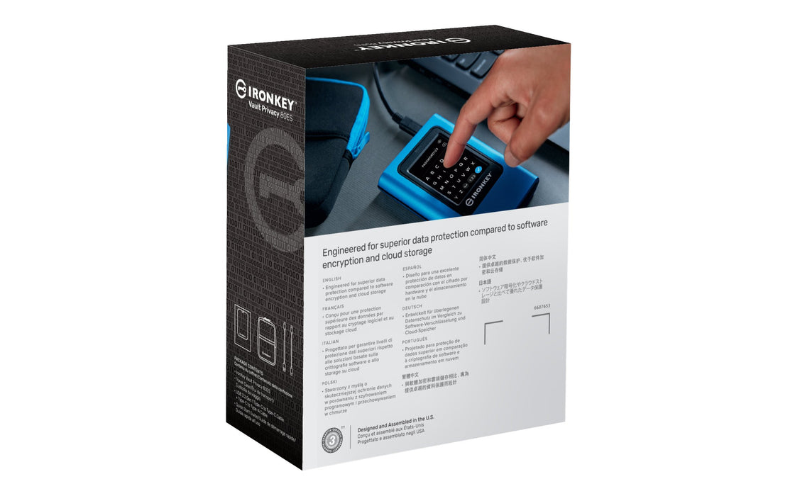 EAN 0740617328431 - Kingston Technology IronKey Vault Privacy 80 USB Tipo C 3.2 Gen 1 (3.1 Gen 1) Azul imagen 6