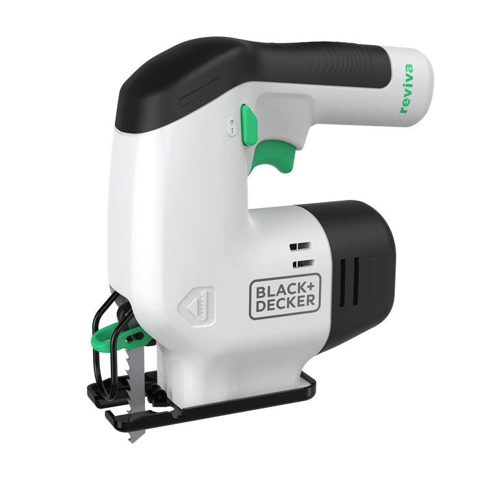 Sierra De Calar Inalámbrica Black+Decker Reviva, 12 Voltios Blanco/Negro, Batería Integrada 1,5 Ah Revj12c-Qw