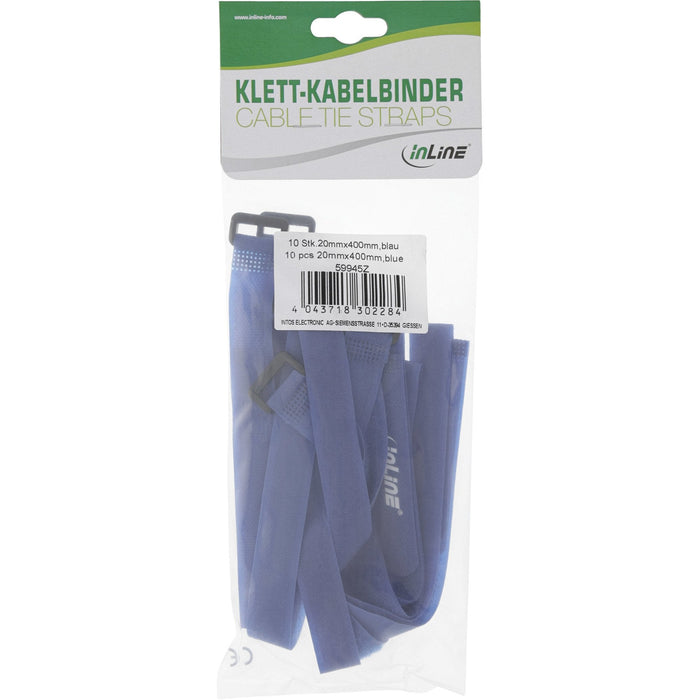 Tiras De Cable Inline Con Velcro 20 X 400 Mm 10 Uds. Azul