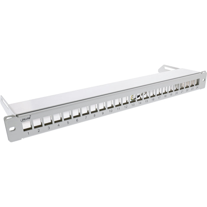 Patch Panel En Blanco Inline Con Extraíble 19" 24 Puertos 1u Gris Claro Ral7035