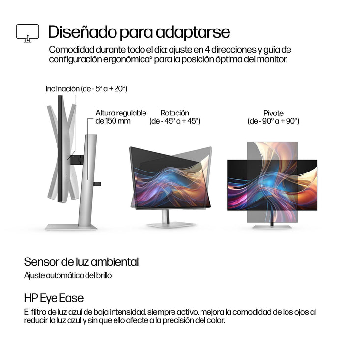 EAN 5715063476352 - HP Series 7 Pro 727pq pantalla para PC 68,6 cm (27") 2560 x 1440 Pixeles Quad HD LCD Plata imagen 5