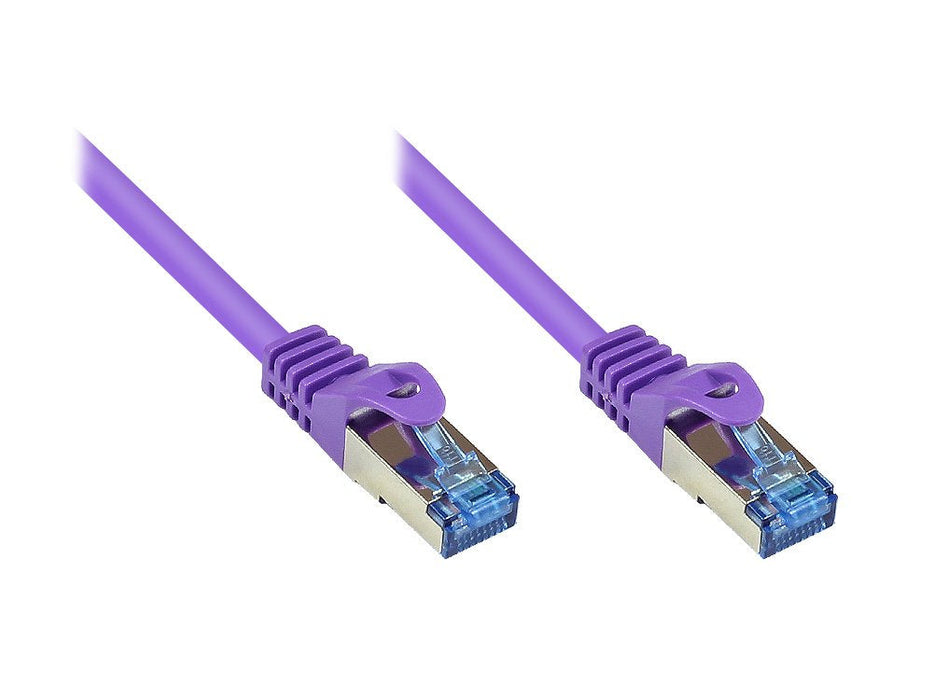 Goodconnections Cable De Red Con Protector De Pestaña, Cat. 6a, S Ftp, Pimf, Libre De Halógenos, 500mhz, Violeta, 20m,