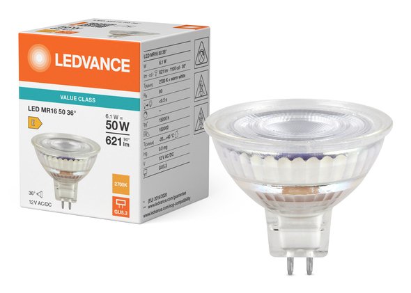 Osram Led Mr16 50 36° P 6.1w 827 Gu5.3 Niedervolt-Led-Reflektorlampen Mr16 Mit Ret