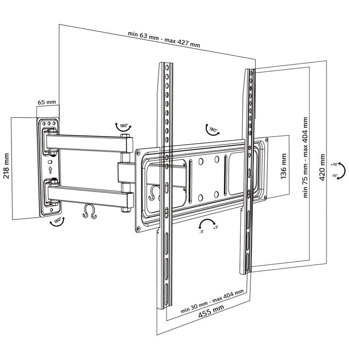 Techly Ica-Plb 320mt Soporte De Pared Para Tv 32-55" Led/Lcd 35kg Giratorio Inclinable