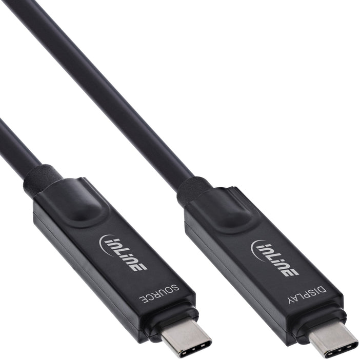 Cable De 15m Usb Aoc 3.2 Gen2 10gbps Pd60w Usb-C Macho A Usb-C Macho Negro Video 8k 60hz, Datos, Carga
