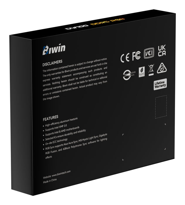 EAN 6955914623552 - Biwin DW100 módulo de memoria 64 GB 2 x 32 GB DDR5 6000 MT/s 288-pin DIMM ECC imagen 8