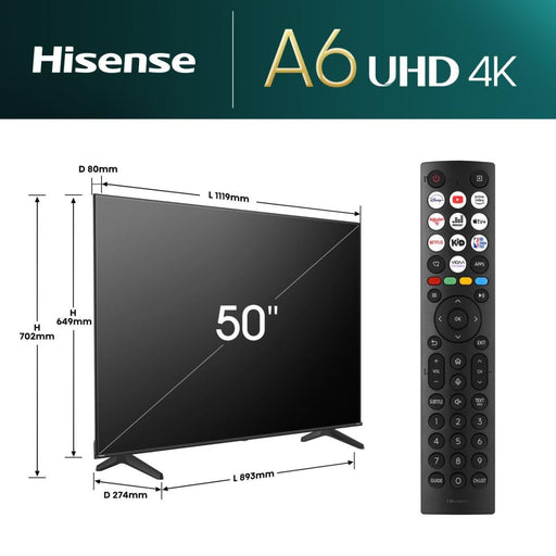 EAN 6942351406220 - Hisense 50E6NT 127 cm (50") 4K Ultra HD Smart TV Wifi Negro 300 cd / m² imagen 2