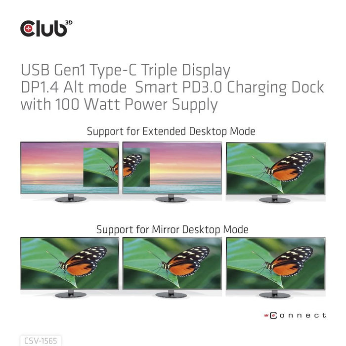 EAN 8719214472702 - CLUB3D CSV-1565 base para portátil y replicador de puertos Acoplamiento USB 3.2 Gen 1 (3.1 Gen 1) Type-C  imagen 6
