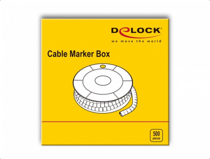 Delock Cablemarker Box, Nr: 0, Gelb, 500 Stück