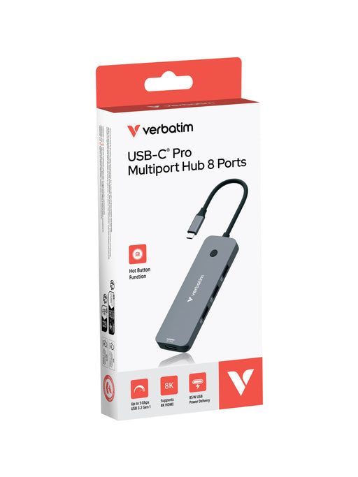 EAN 0023942321514 - Verbatim CMH-08 USB Tipo C 5000 Mbit/s Plata imagen 2