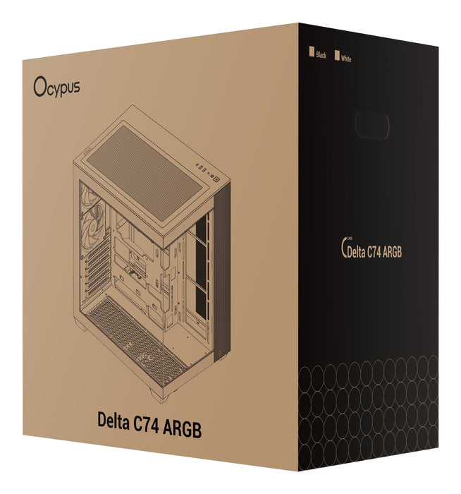 Caja Pc Ocypus Delta C74 Argb (Negro, Panoramaglas) Delta-C74-Bkd200xx-Gl