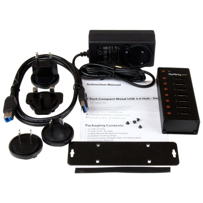 Startech Hub Usb 3.0 7 Puertos  Con Caja De Metal