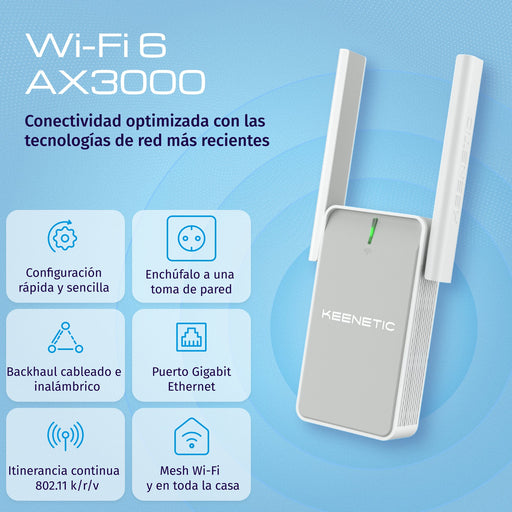 EAN 4897082922100 - Keenetic Buddy 6 (KN-3411) Repetidor de red Blanco, Gris 1000 Mbit/s imagen 2
