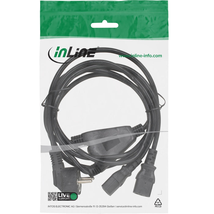 Cable En Y De Alimentación De Ca Inline Tipo F Negro 5 M
