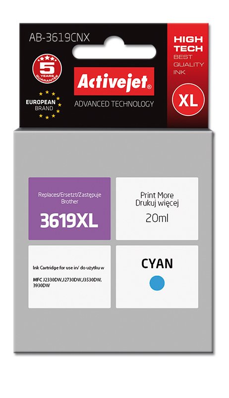 EAN 5901443108634 - Activejet AB-3619CNX cartucho de tinta 1 pieza(s) Compatible Alto rendimiento (XL) Cian imagen 1