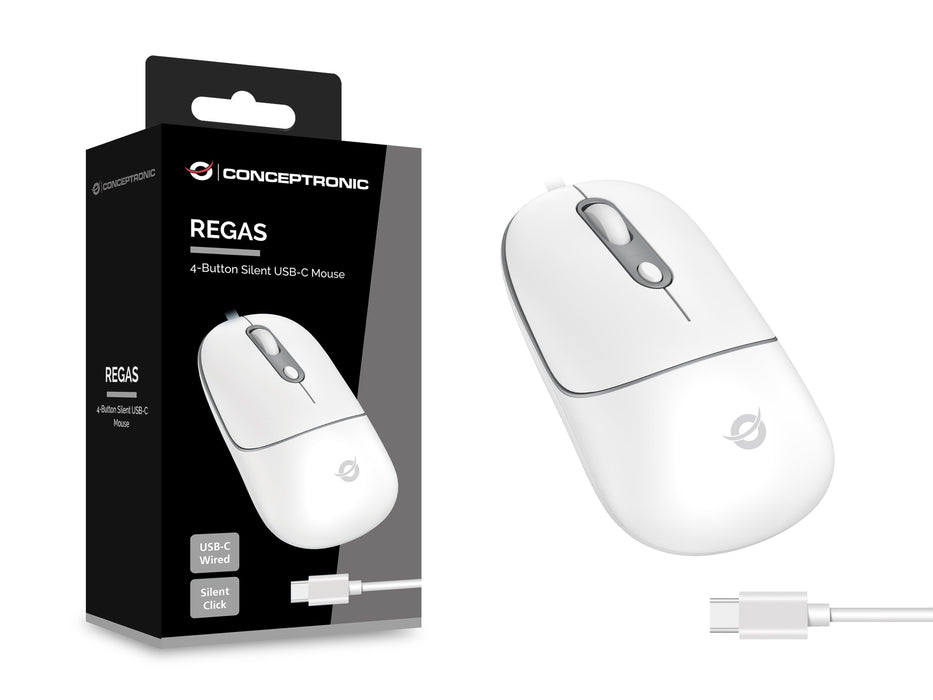 Conceptronic Óptico Ratón Usb-C Silent 4botones+Scrollrad Ws
