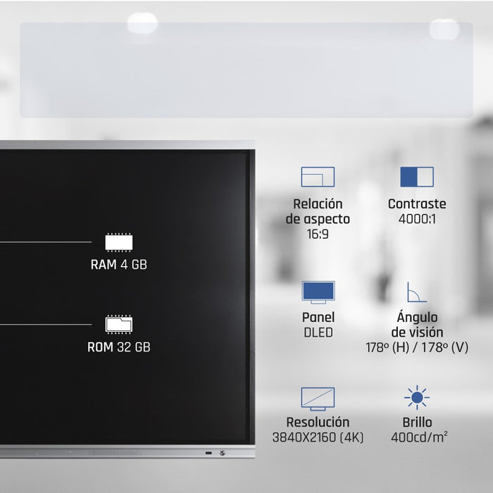 EAN 8435364318829 - iggual Orchid 86" Webcam Panel plano interactivo 2,18 m (86") LED Wifi 400 cd / m² 4K Ultra HD Negro Pant imagen 8