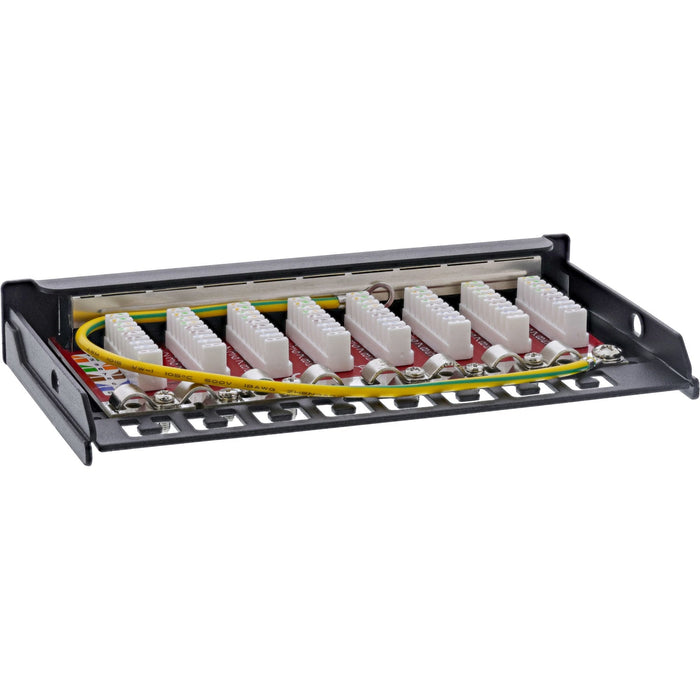 Inline® Patch Panel Cat.6a 0.5u 8-Port, For Table/Wall/Rail, With Dust Projoection, Negro