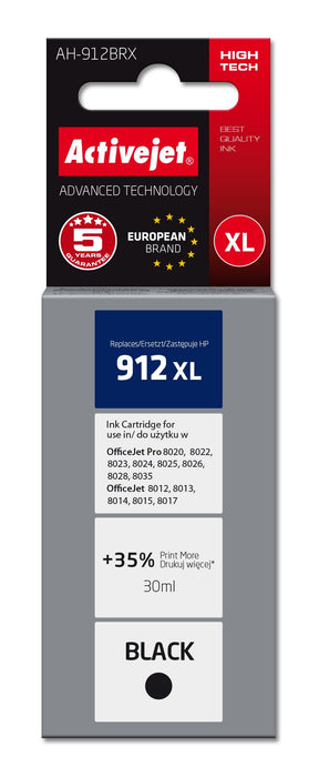 EAN 5901443119630 - Activejet Tusz AH-912BRX (zamiennik HP 912XL 3YL84AE; Premium; 1100 stron; czarny) cartucho de tinta 1 pi imagen 1