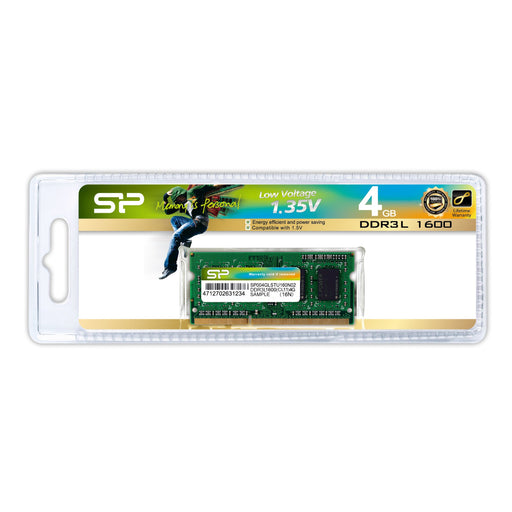 EAN 4712702631234 - Silicon Power SP004GLSTU160N02 módulo de memoria 4 GB 1 x 4 GB DDR3L 204-pin SO-DIMM imagen 2