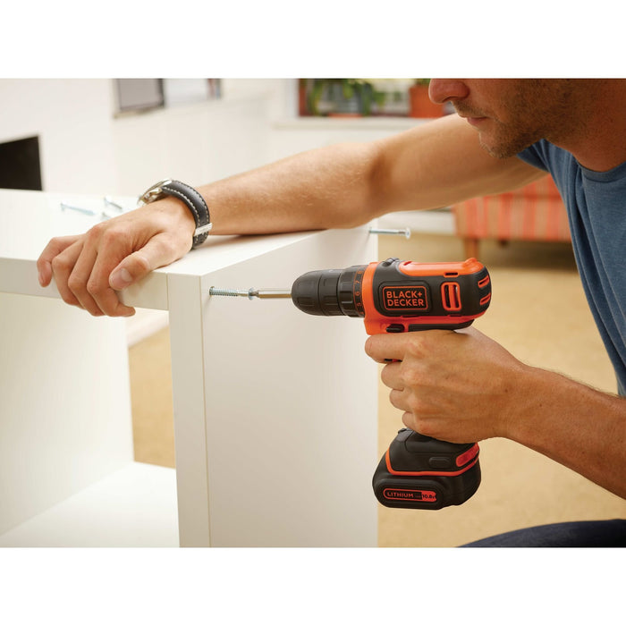 EAN 5035048631812 - Black & Decker BDCDD12-QW taladro Sin llave Negro, Naranja imagen 6