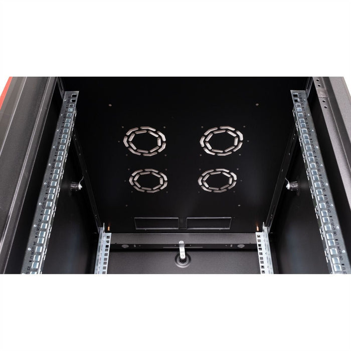 Roline 19-Zoll Netzwerkschrank Basic 32 He, 600x800 Bxt Glastr Schwarz