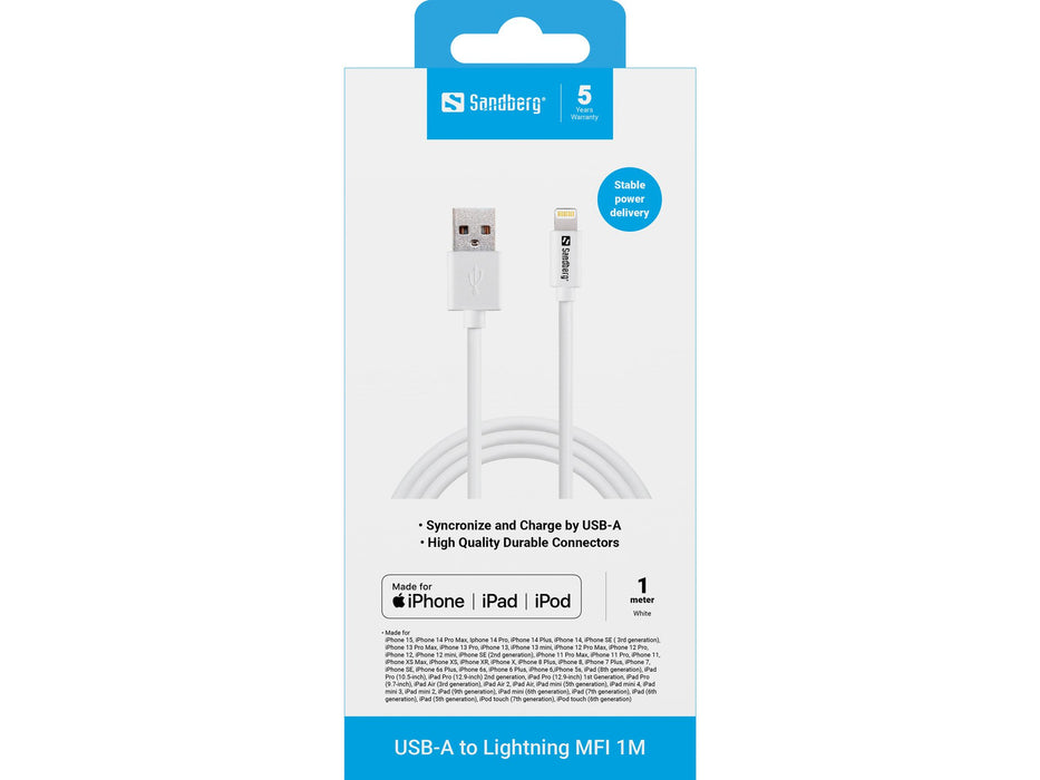 EAN 5705730440755 - Sandberg 440-75 cable de conector Lightning Blanco imagen 2