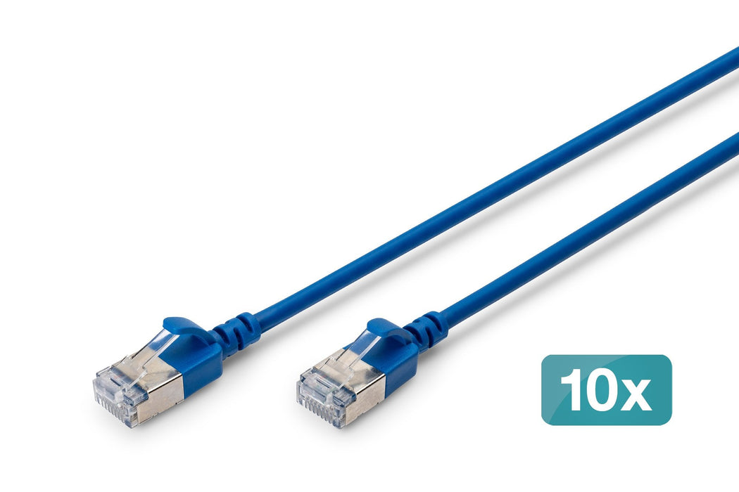 Digitus Cable De Red Cat 6a F/Ftp Slim 1,00m Azul 10 Unidades