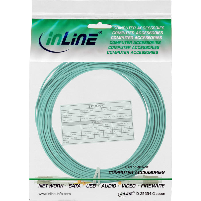 Cable Dúplex De Fibra Óptica Inline Lc/Lc 50/125?M Om3 1m
