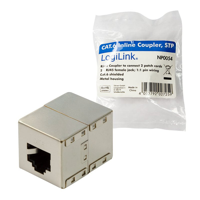 EAN 4052792027259 - LogiLink NP0054 cambiador de género para cable RJ45 Gris imagen 6