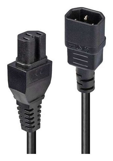 1m C14 To C15 Hot Condition  Power Cable, Black