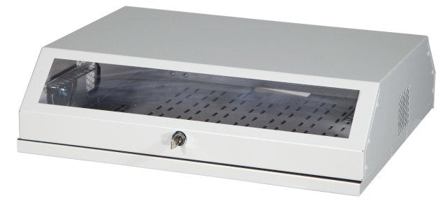 Armario De 19" Con Cerramiento De Pared De 3u Vertical + 5u Horizontal, Color Blanco.
