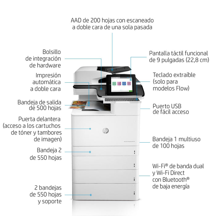 EAN 0193424432233 - HP Color LaserJet Enterprise Flow MFP M776z Laser A3 1200 x 1200 DPI 46 ppm Wifi imagen 9