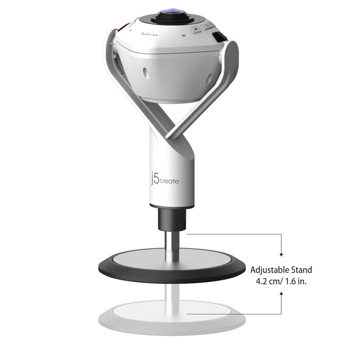 Cámara Web J5create Jvu368  De 360° Alimentada Por Ia Con Altavoz