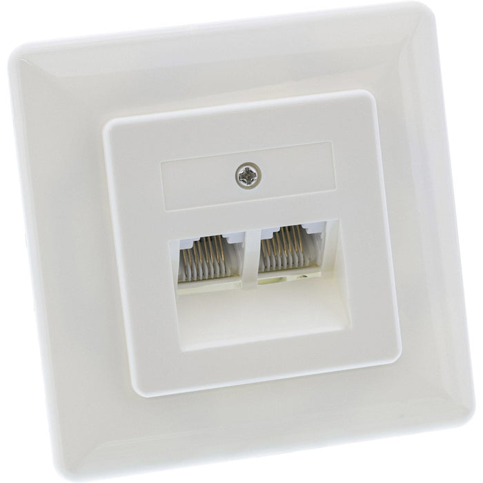 Placa De Pared Inline Isdn 2x Rj45 Hembra 2x 8 Puertos