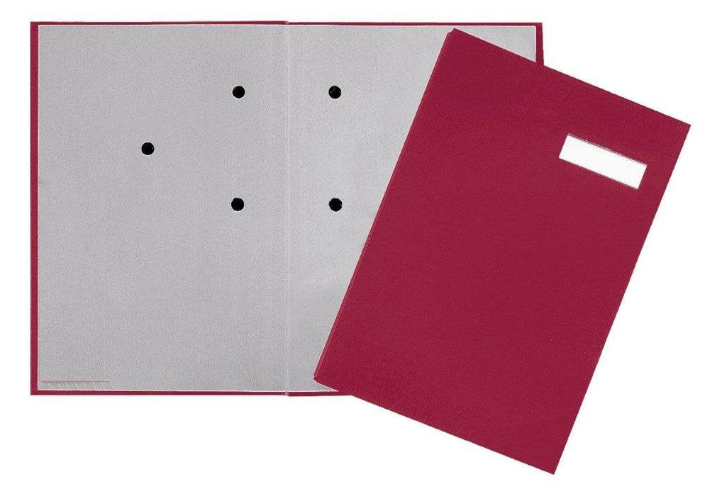 Carpeta Para Firmas Pagna Funda De Tela 20 Compartimentos Rojo