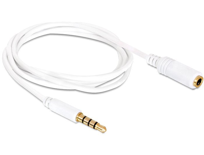Delock Verlängerungscable Audio Klinke 3,5 Mm Stecker   Buchse 4 Pin 0,5 M