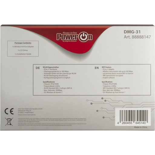 EAN 4260455645140 - Inter-Tech DMG-31 Interno WLAN 300 Mbit/s imagen 2