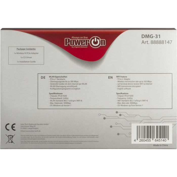 EAN 4260455645140 - Inter-Tech DMG-31 Interno WLAN 300 Mbit/s imagen 2