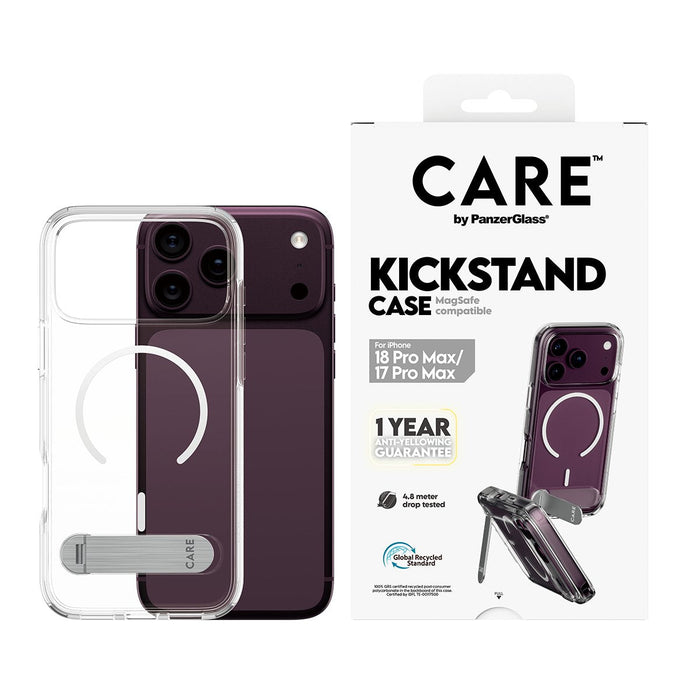Panzerglass Care Kickmand Case Transp.White Magsafe Iphone 18pro Max/17 Pro Max