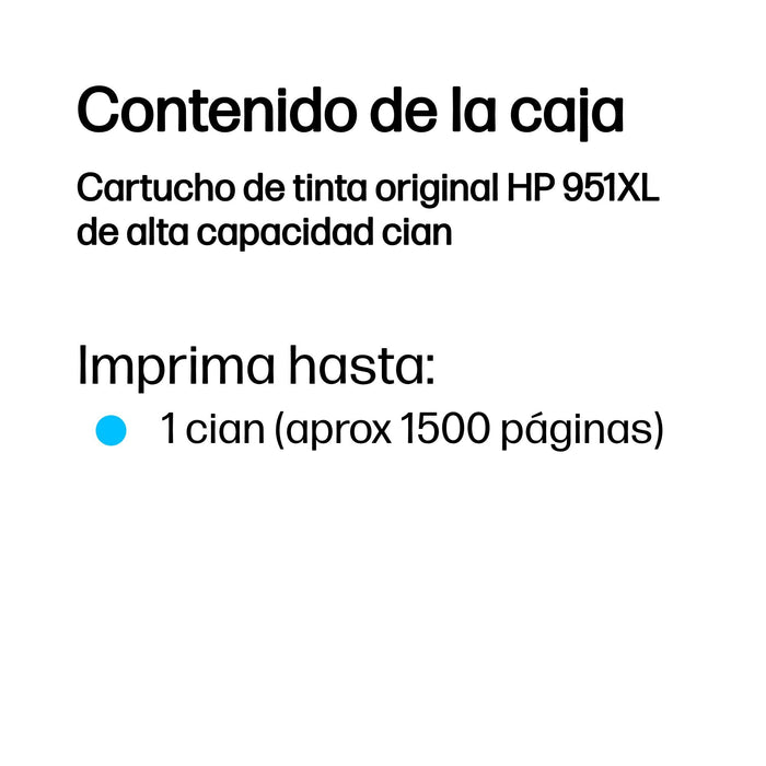 EAN 0886111748921 - HP 951XL High Yield Cyan Original Ink Cartridge cartucho de tinta 1 pieza(s) imagen 3