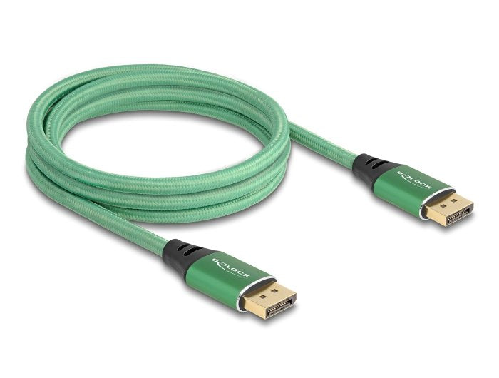 Delock 80630 Cable Displayport 16k 60 Hz 2 M Metal Verde