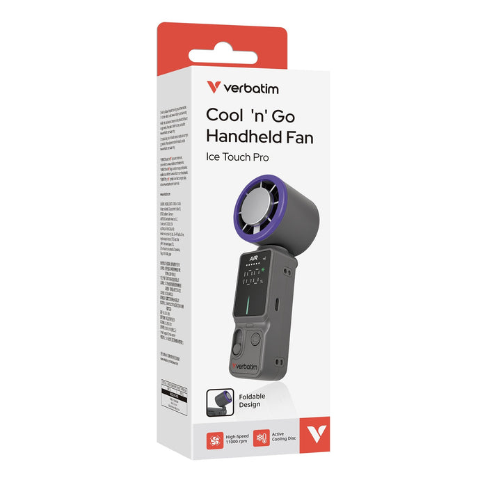 Verbatim Cool 'N' Go Ice Touch Pro Handheld Fan Purple Gris