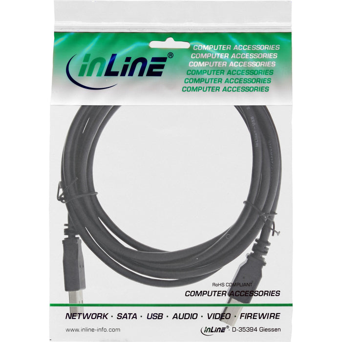 Inline Usb 2.0 Cable Tipo A Macho A B Macho Negro 5m