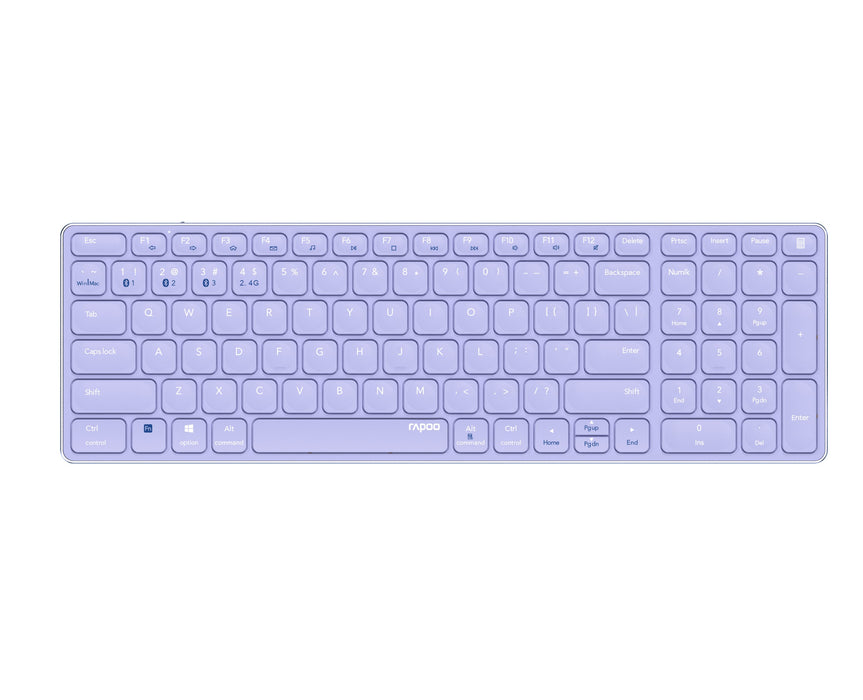 EAN 6940056121622 - Rapoo E9700M teclado Oficina RF Wireless + Bluetooth QWERTY Inglés internacional Púrpura imagen 1