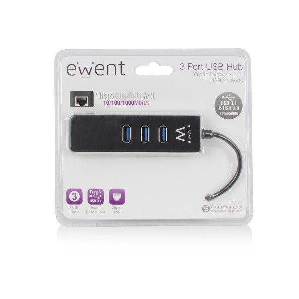 EAN 8054392610752 - Ewent EW1140 base para portátil y replicador de puertos USB 3.2 Gen 1 (3.1 Gen 1) Type-A Negro imagen 4