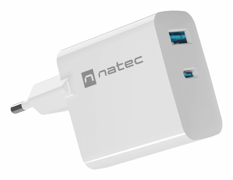 EAN 5901969444230 - NATEC NUC-2142 cargador de dispositivo móvil Universal Blanco Corriente alterna Carga rápida Interior imagen 1