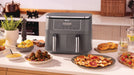 EAN 0622356322690 - Ninja DZ300EU freidora Doble 7,6 L Independiente 2400 W Freidora de aire caliente Gris imagen 8