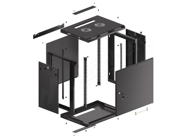 EAN 5901969430158 - Lanberg WF01-6412-00B armario rack 12U Bastidor de pared Negro imagen 12