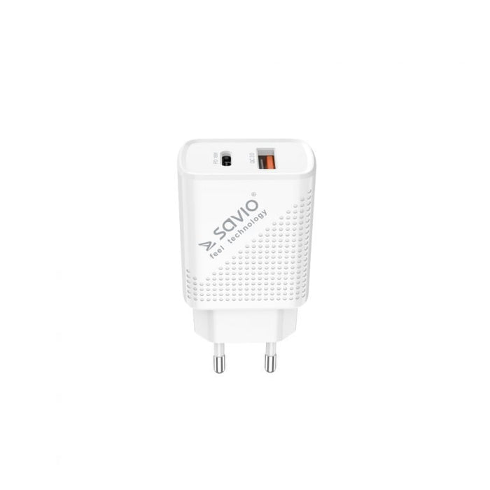 EAN 5901986046806 - Savio LA-05 cargador de dispositivo móvil Smartphone Blanco Corriente alterna Carga rápida Interior imagen 10